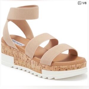 Steve Madden Beige Cork Wedge Sandals
